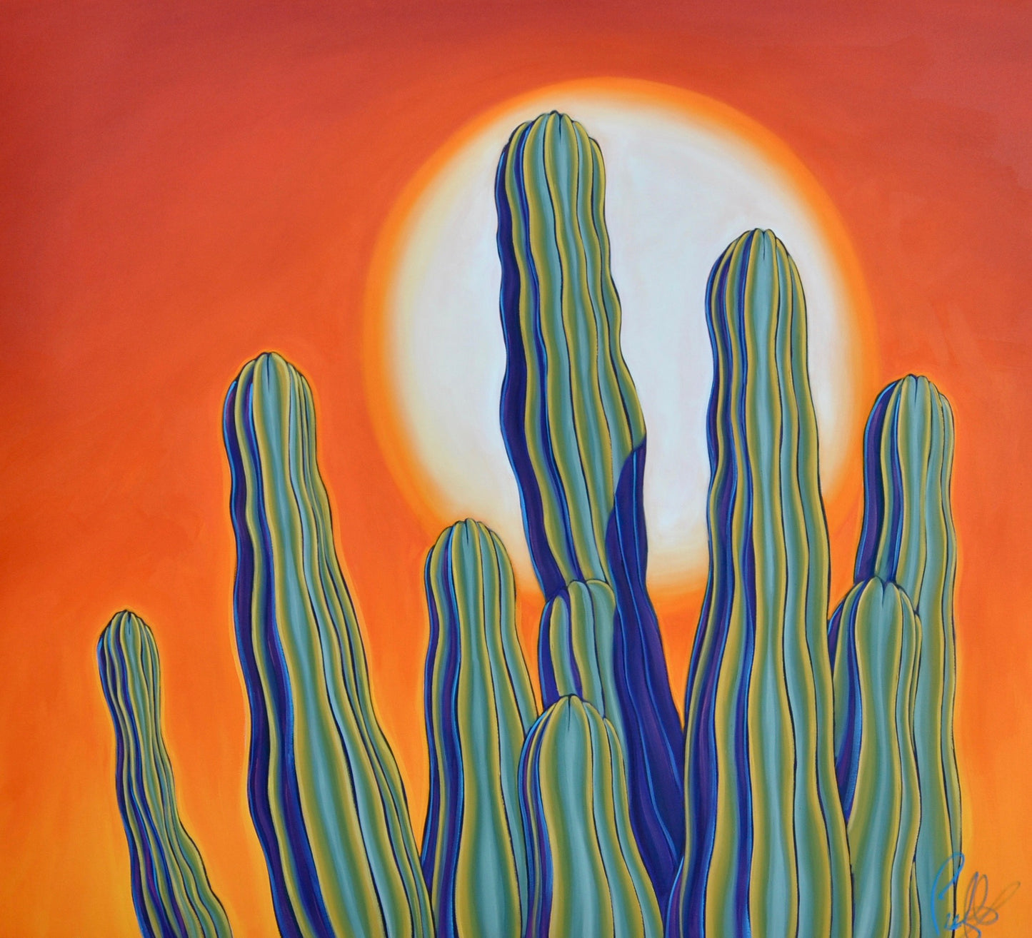 Baja Cactus Sunset Limited-Edition on Canvas