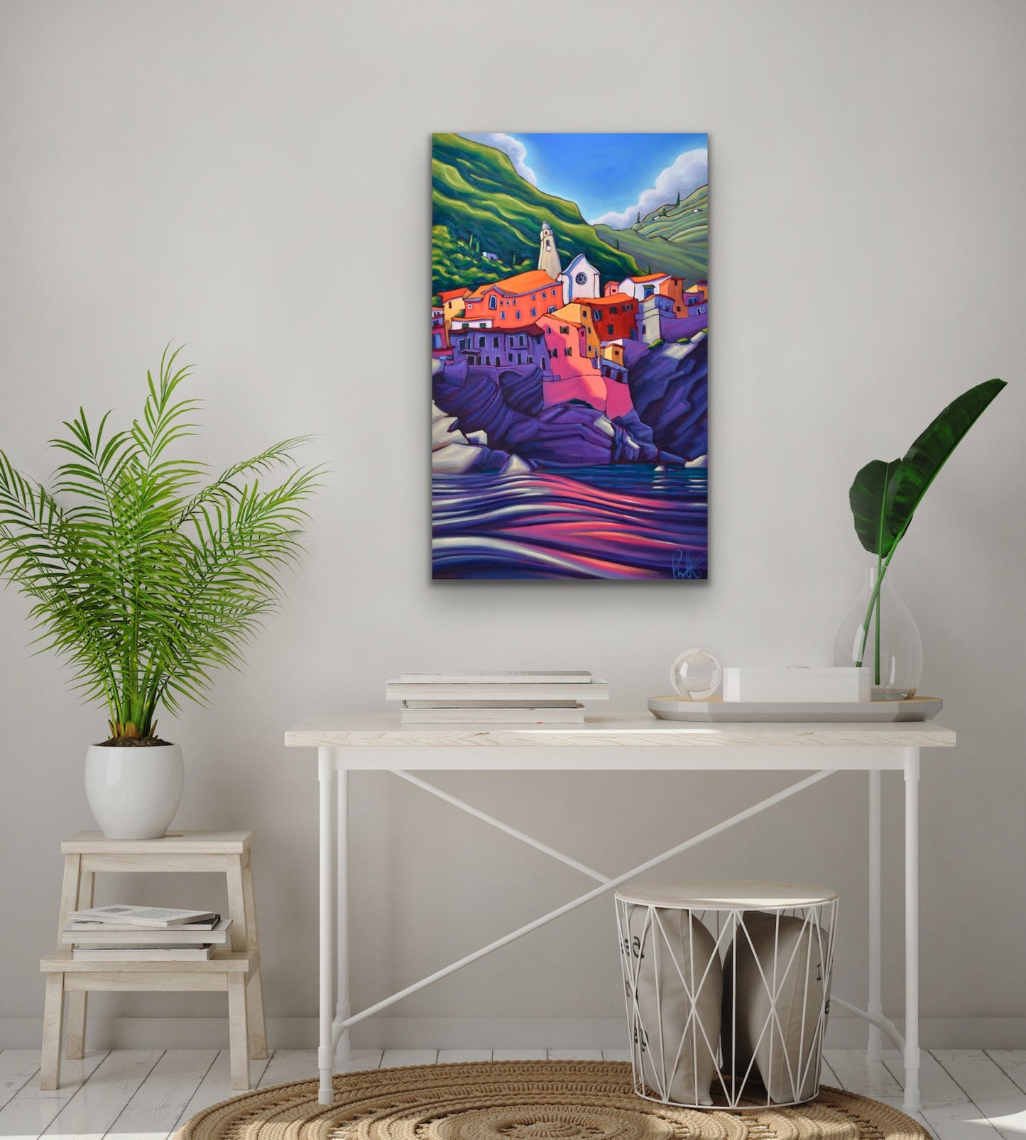 Seaside at Cinque Terra Original Oil