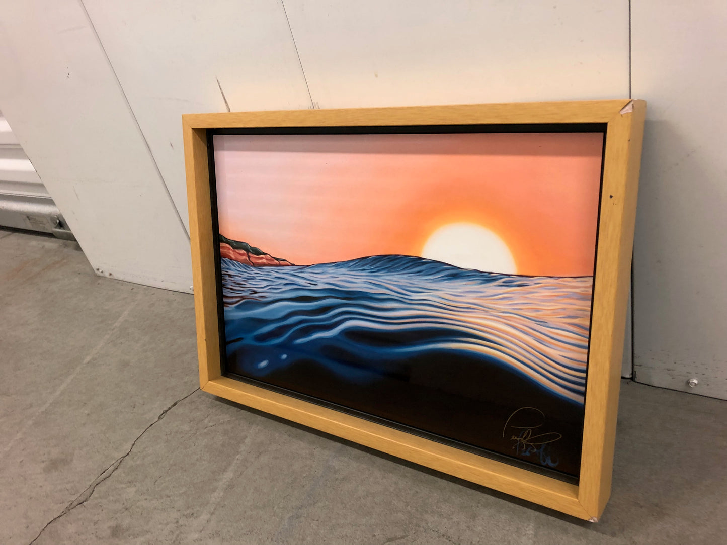 Last Light at Sunset Cliffs Framed Metal Giclee