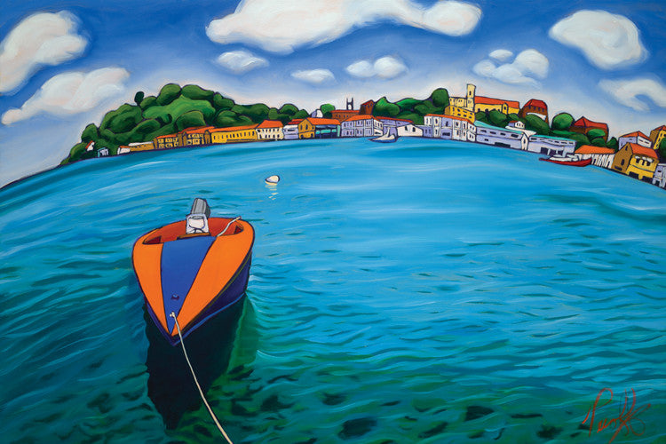 Single Motorboat in Expansive St. George's Harbour