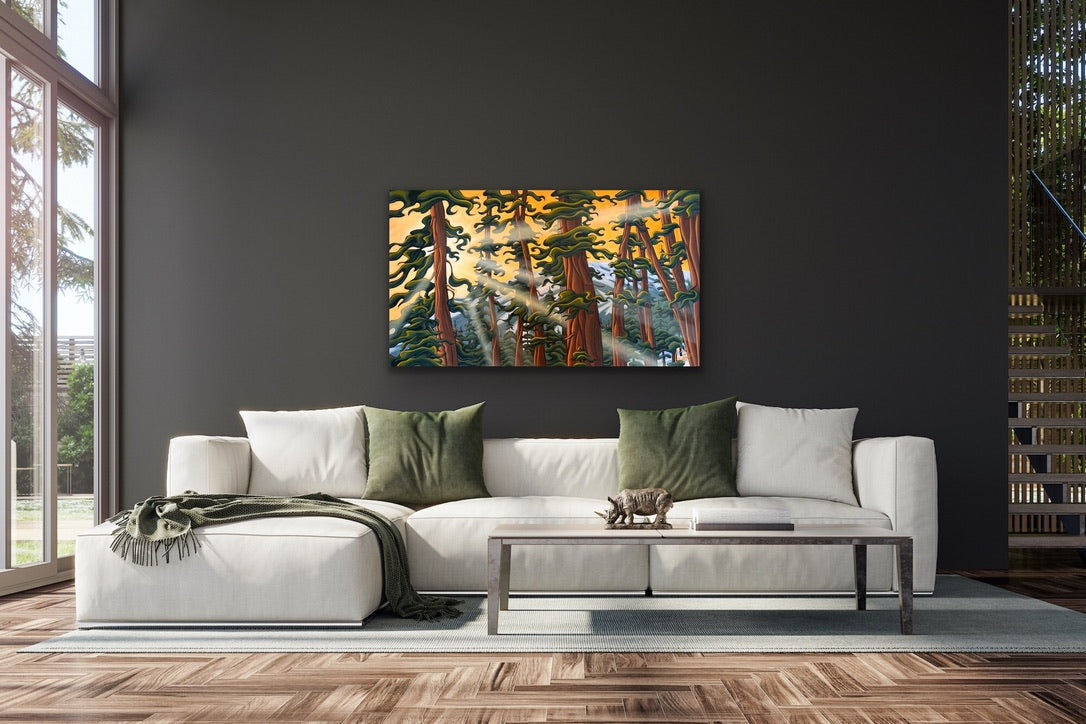 Sunlight Streaming Through the Forest