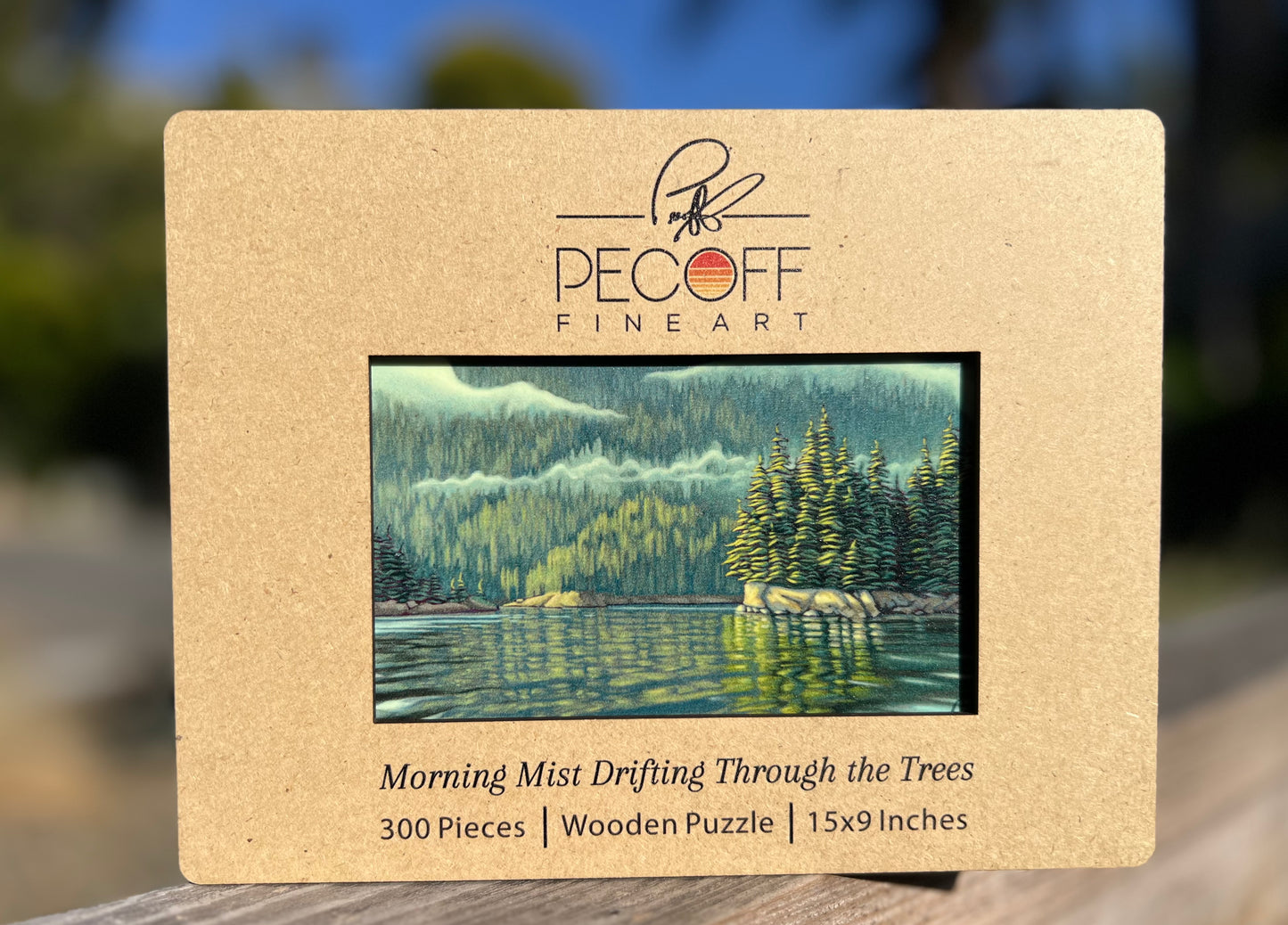 Morning Mist Drifting Through the Trees Artisanal Wooden Puzzle