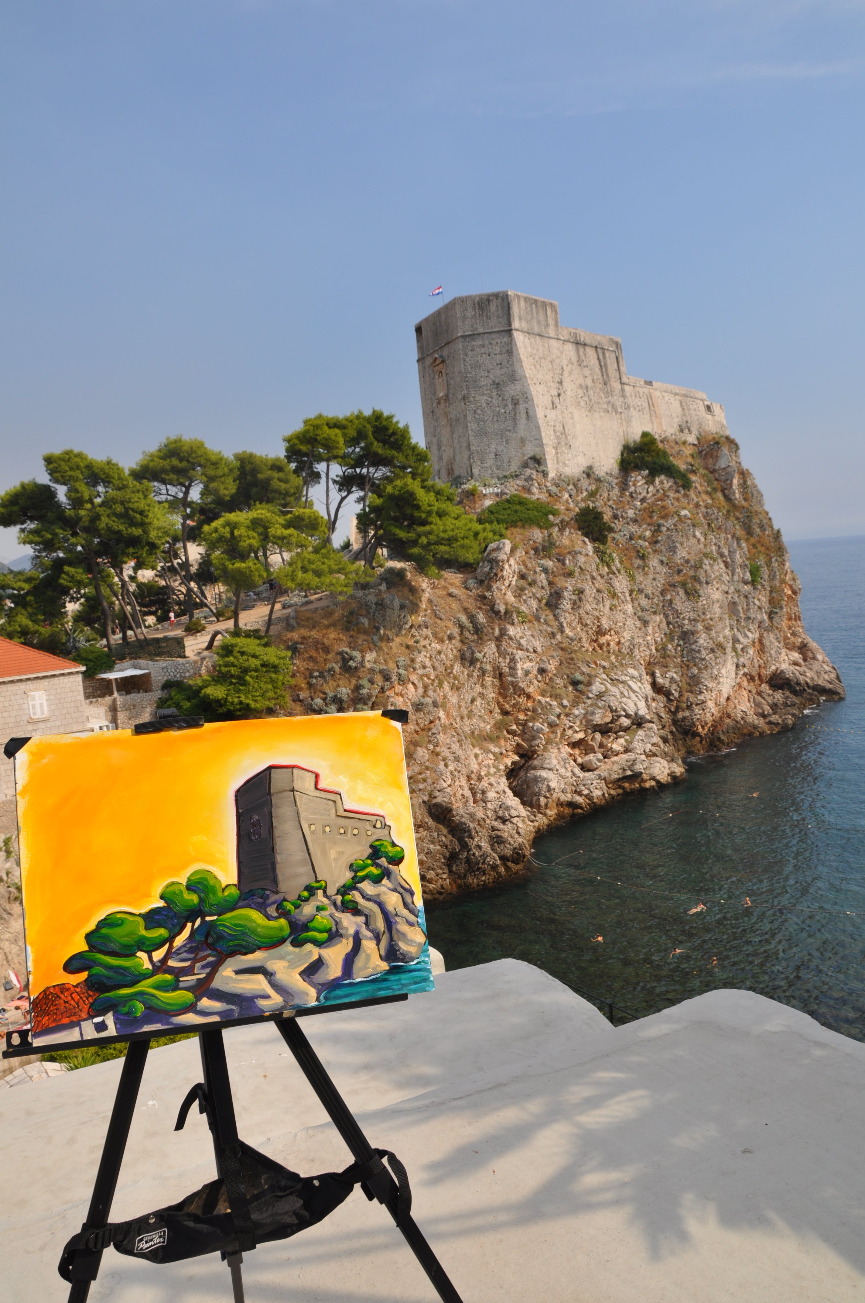 Plein Air Water Soluble Oil on paper- Dubrovnik, Croatia