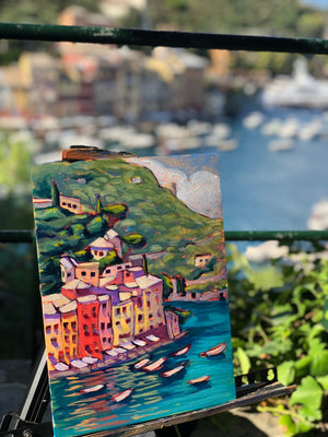 Portofino- Small Plein Air Oil Study