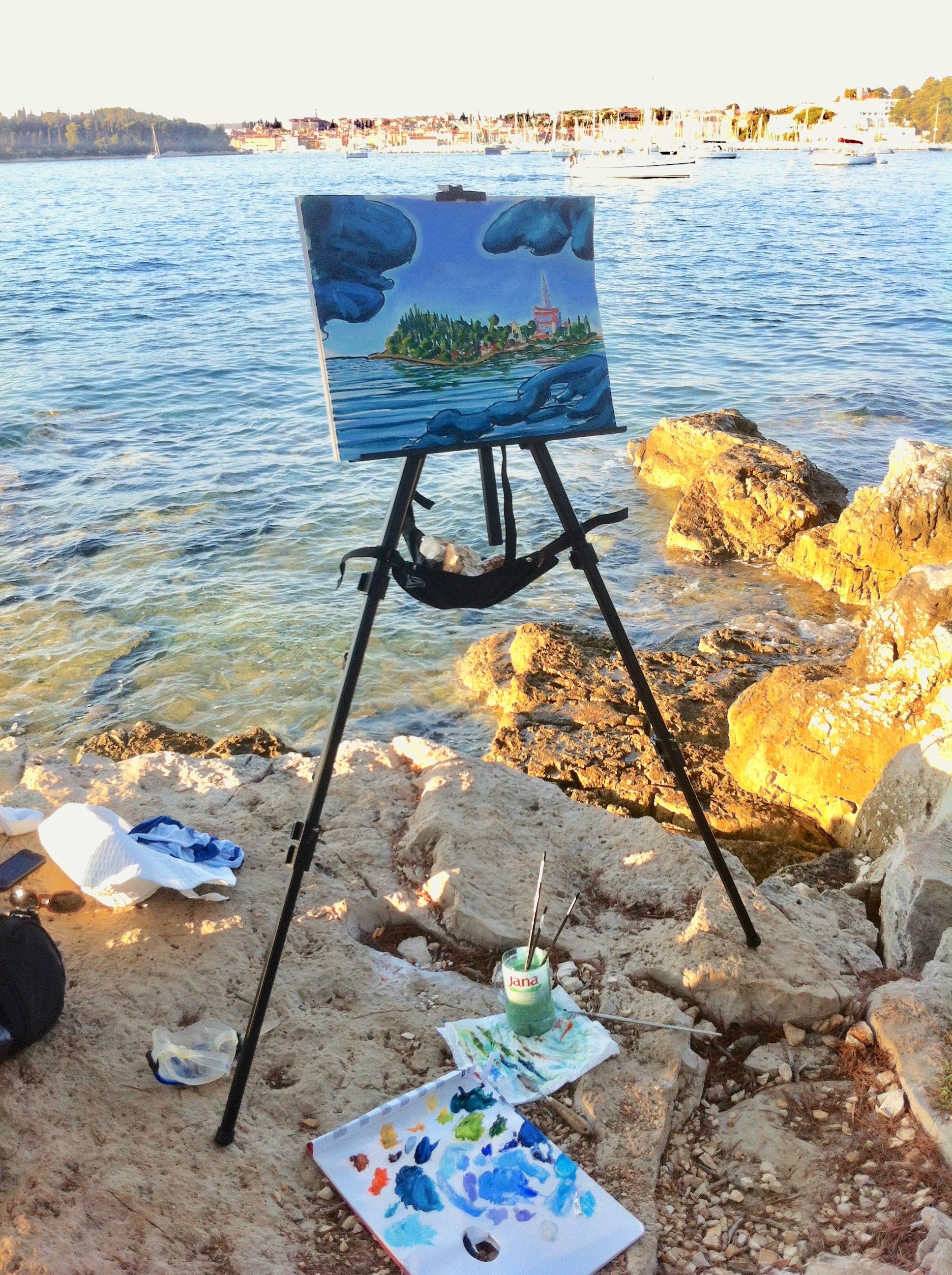 Plein Air Water Soluble Oil on paper- Rovinj, Croatia