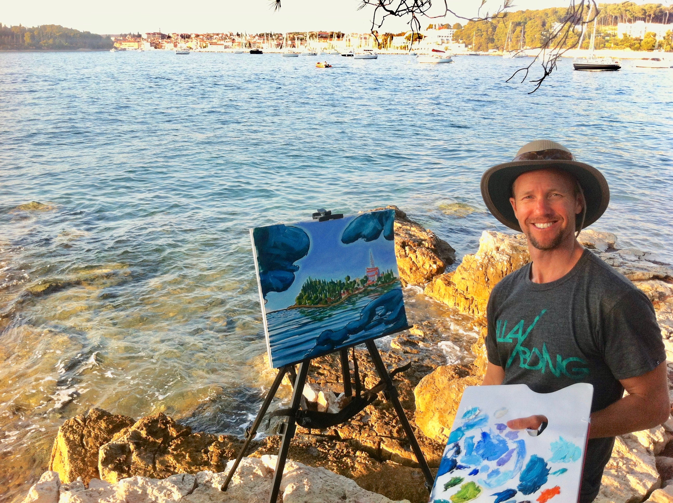 Plein Air Water Soluble Oil on paper- Rovinj, Croatia