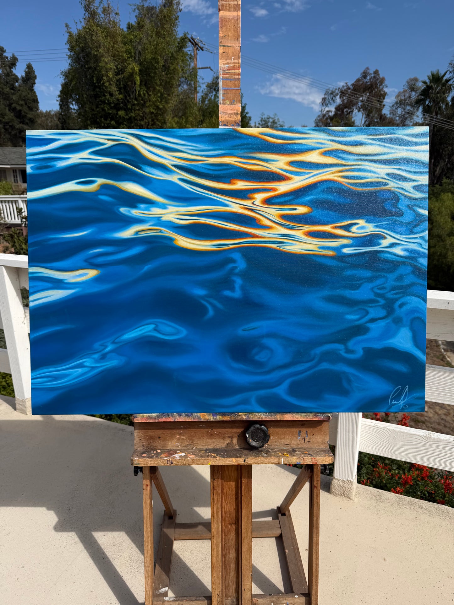 On the Surface of the Deep Blue Original Oil