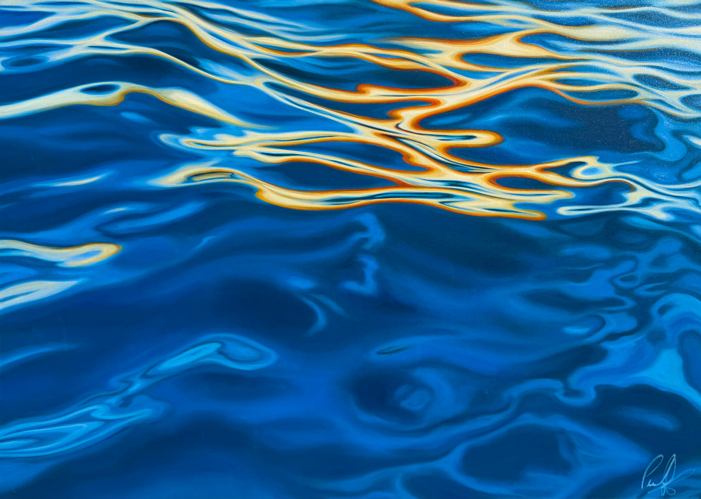 On the Surface of the Deep Blue Original Oil