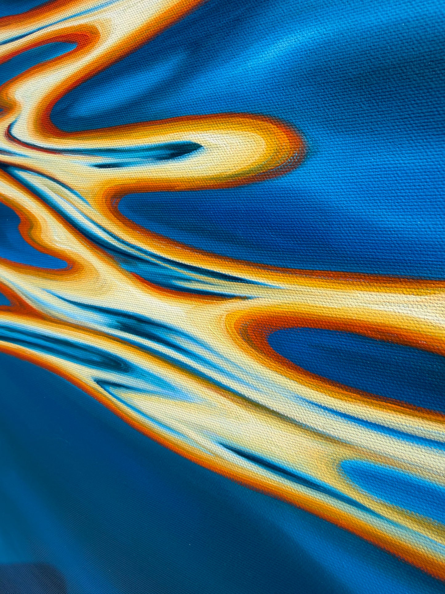 On the Surface of the Deep Blue Original Oil