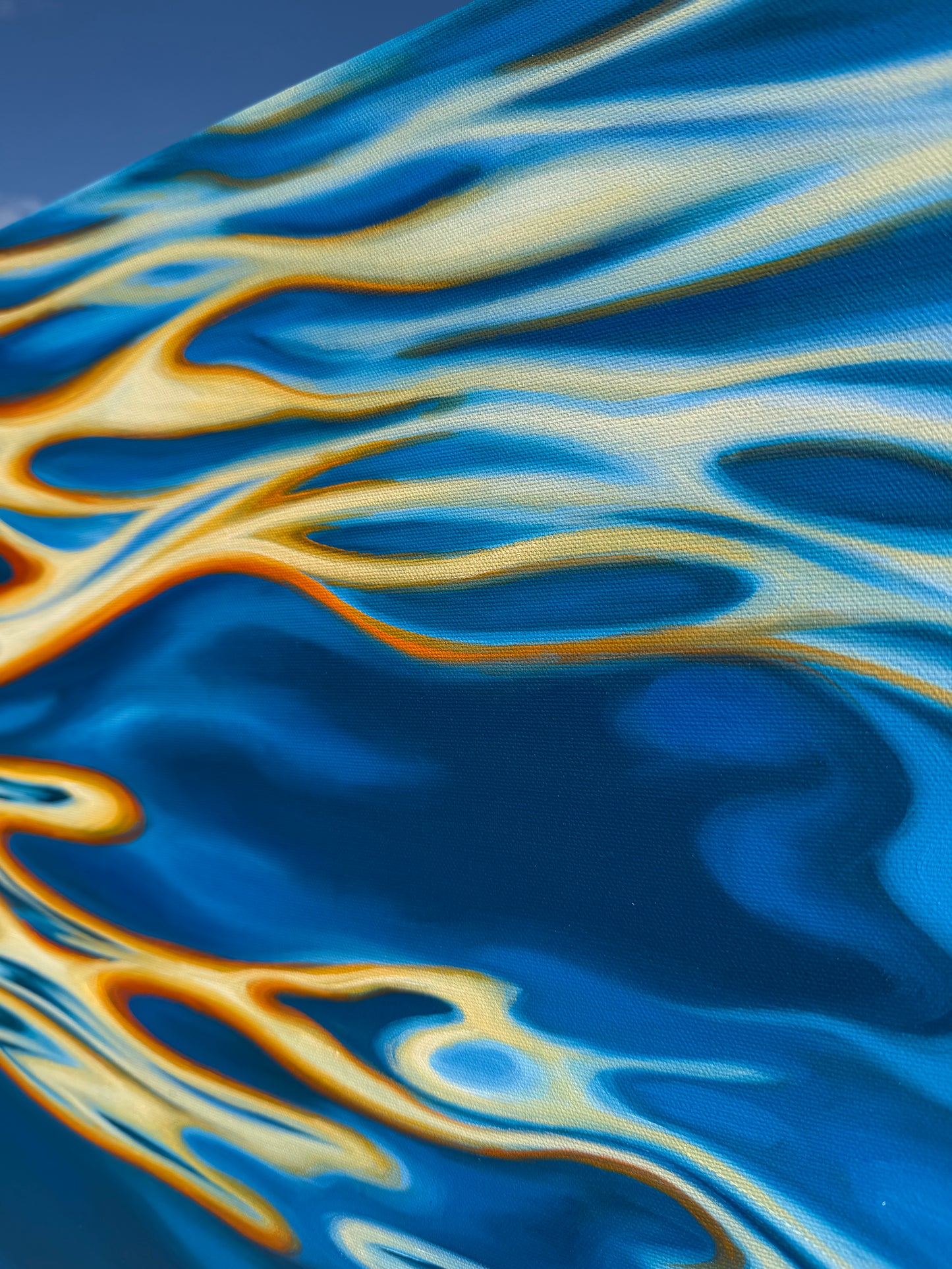 On the Surface of the Deep Blue Original Oil
