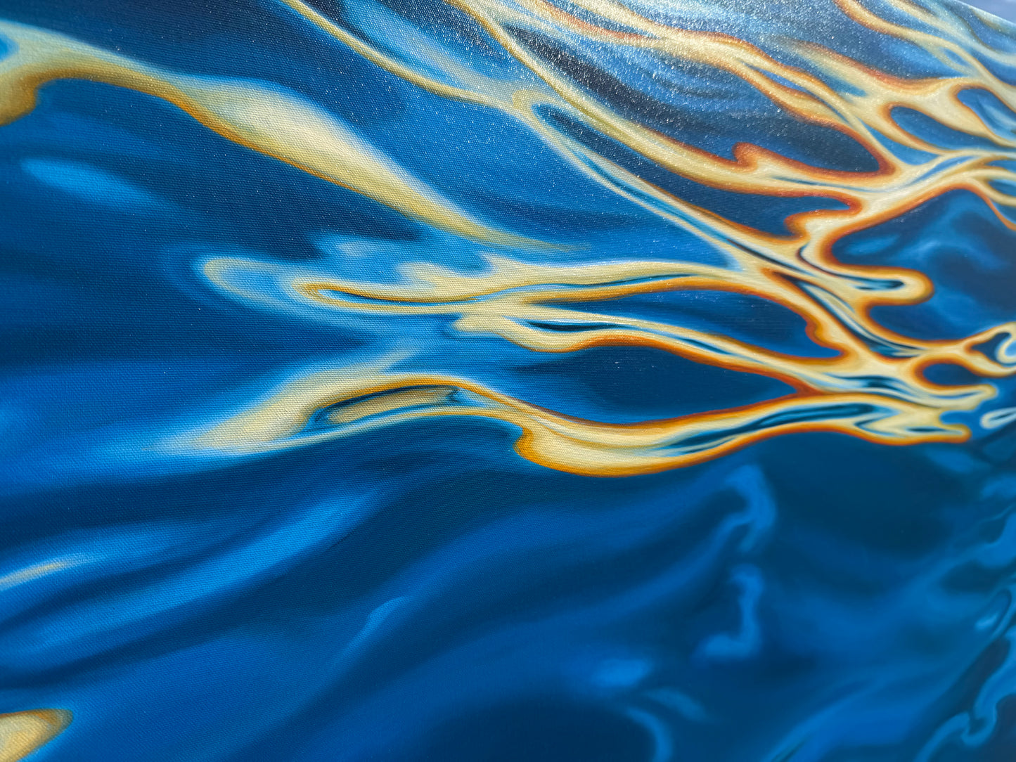 On the Surface of the Deep Blue Original Oil