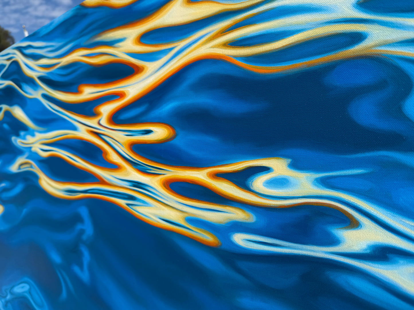 On the Surface of the Deep Blue Original Oil