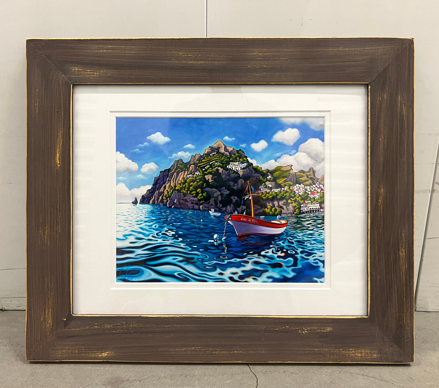 Luce del Mare Paper Print- Espresso Weathered Frame