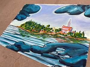 Plein Air Water Soluble Oil on paper- Rovinj, Croatia