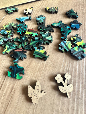 Morning Mist Drifting Through the Trees Artisanal Wooden Puzzle