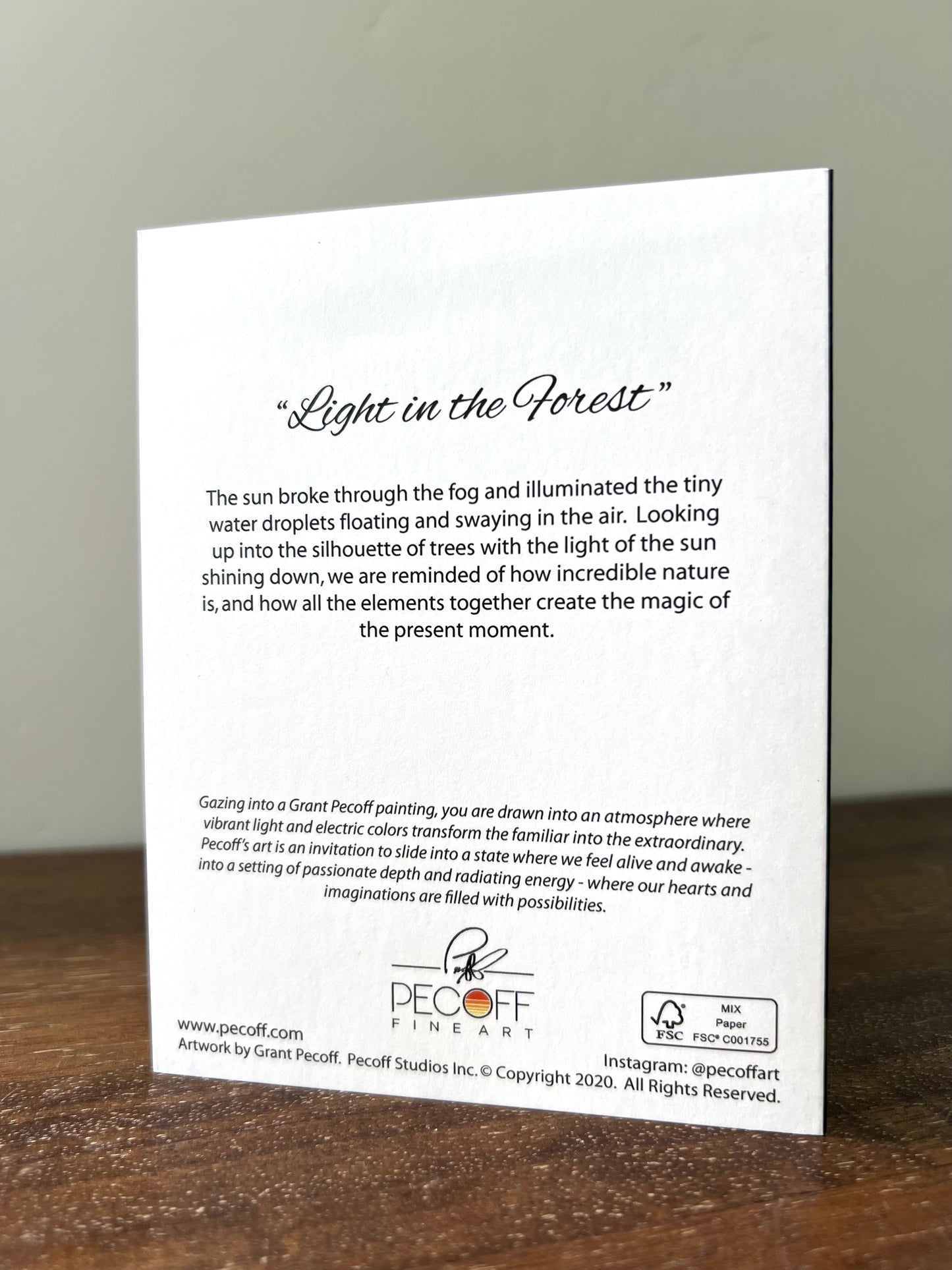 Light in the Forest Notecard