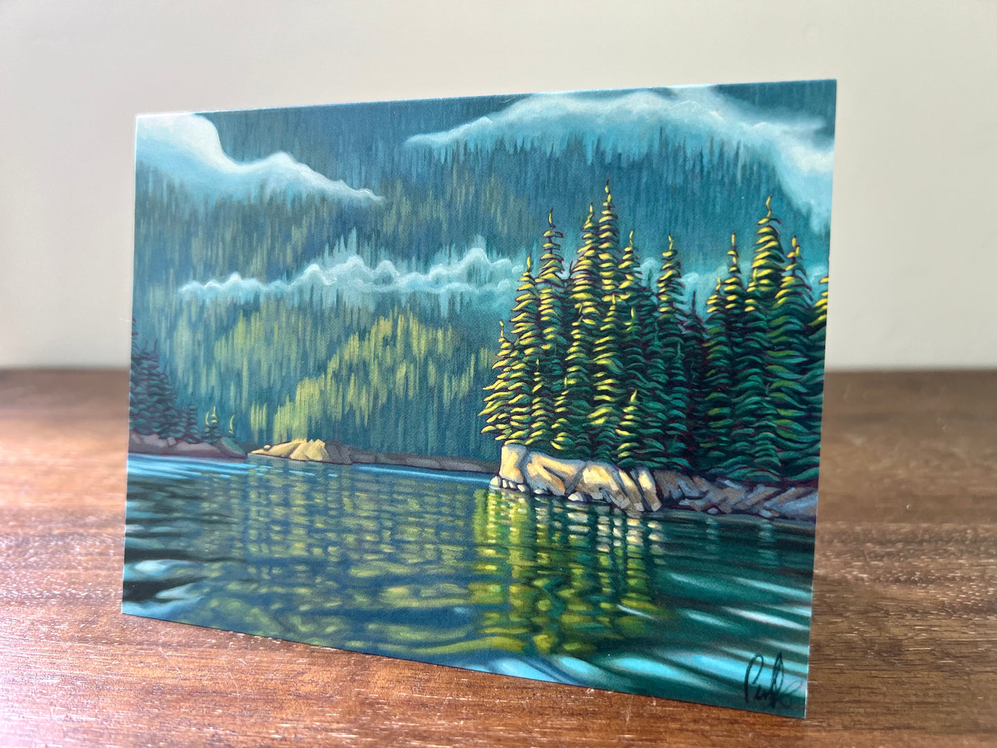 Morning Mist Drifting Through the Trees Notecard
