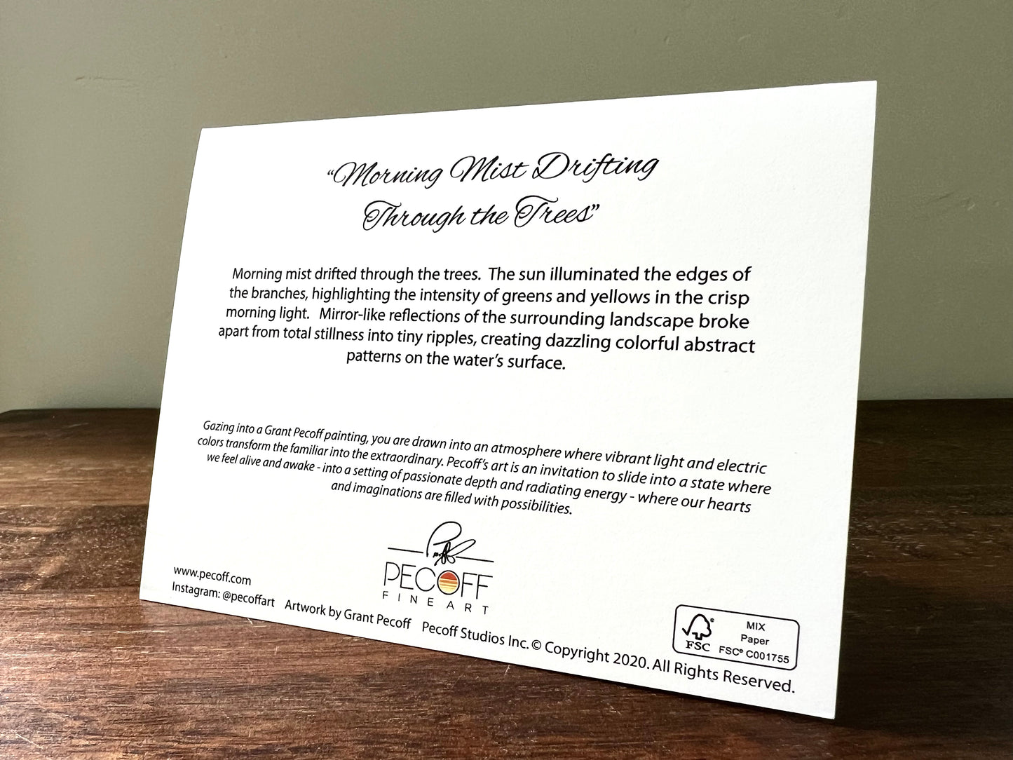 Morning Mist Drifting Through the Trees Notecard