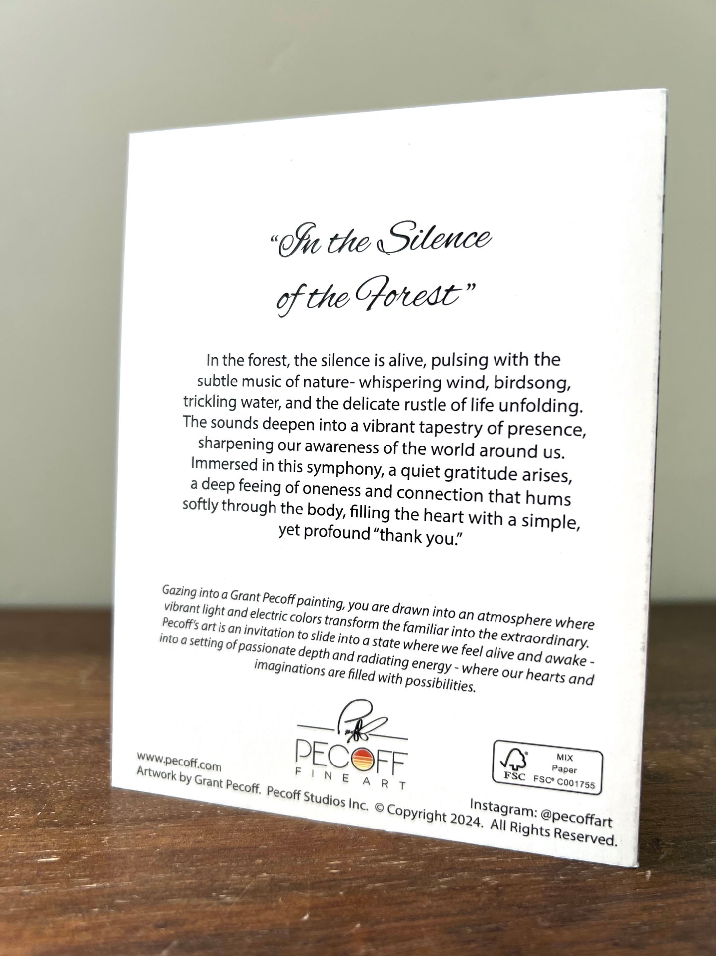 In the Silence of the Forest Notecard