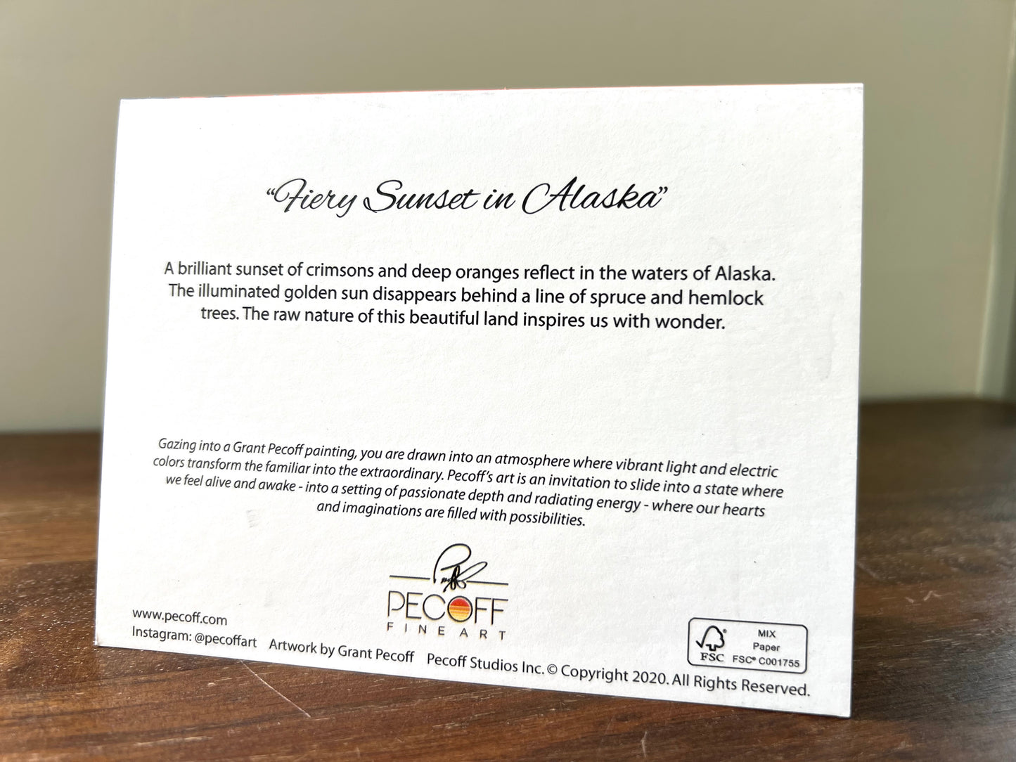 Fiery Sunset in Alaska Notecard