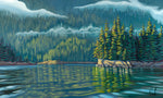 Morning Mist Drifting Through the Trees Artisanal Wooden Puzzle