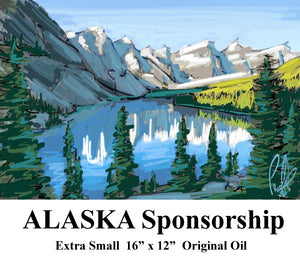 Alaska Sponsorship - Extra Small 16" x 12" Original Oil
