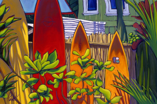 Along the Fence Perfect Giclee on Metal