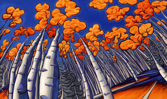 Aspens Turning Perfect Giclee on Metal