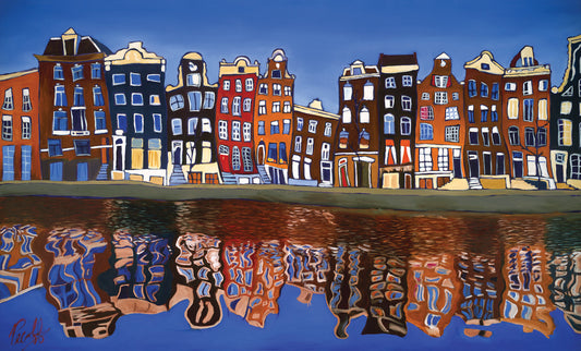 Canal Homes of Amsterdam Perfect Giclee on Metal