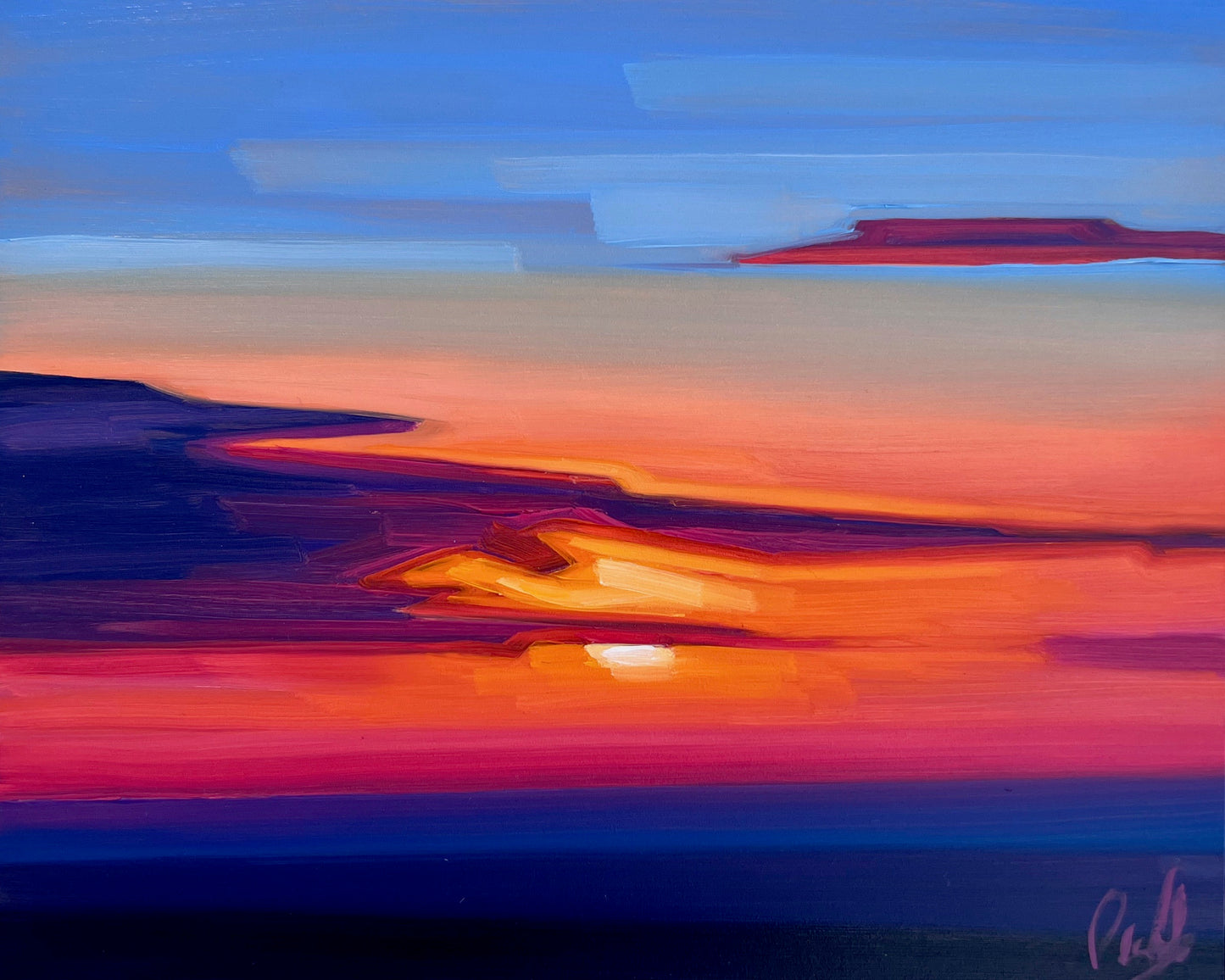 Clouds Bisecting the Late Sun