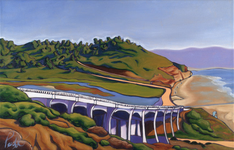 Crossing the Lagoon at Torrey Pines Perfect Giclee on Metal