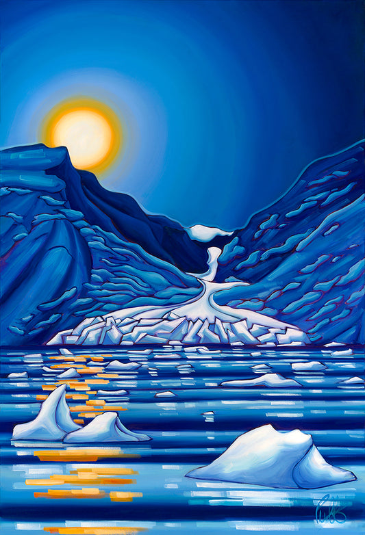 Glacial Moonrising Matted Print 8x10 (11x14 mat)