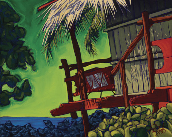 Hawaiian Shack Perfect Giclee on Metal