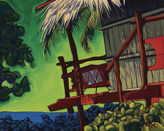 Hawaiian Shack Perfect Giclee on Metal