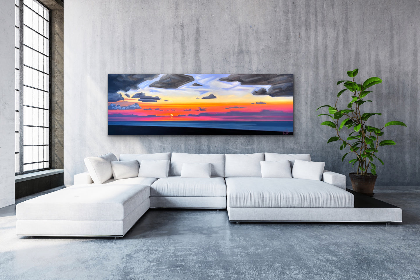 Expansive Sunset Passing Through Time