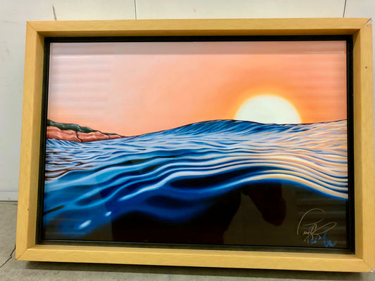 Last Light at Sunset Cliffs Framed Metal Giclee