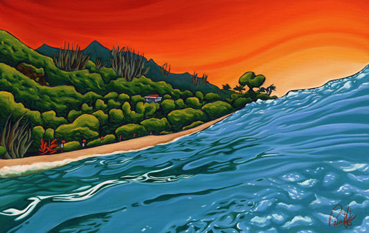 In the Heat of Ha'ena Perfect Giclee on Metal