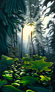 Light in the Forest Matted Print 8x10 (11x14 mat)