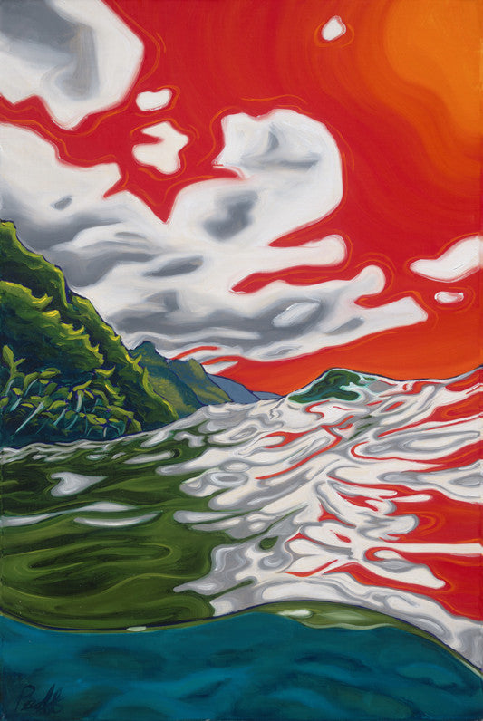 Liquid Sunset over Na Pali Coast Perfect Giclee on Metal
