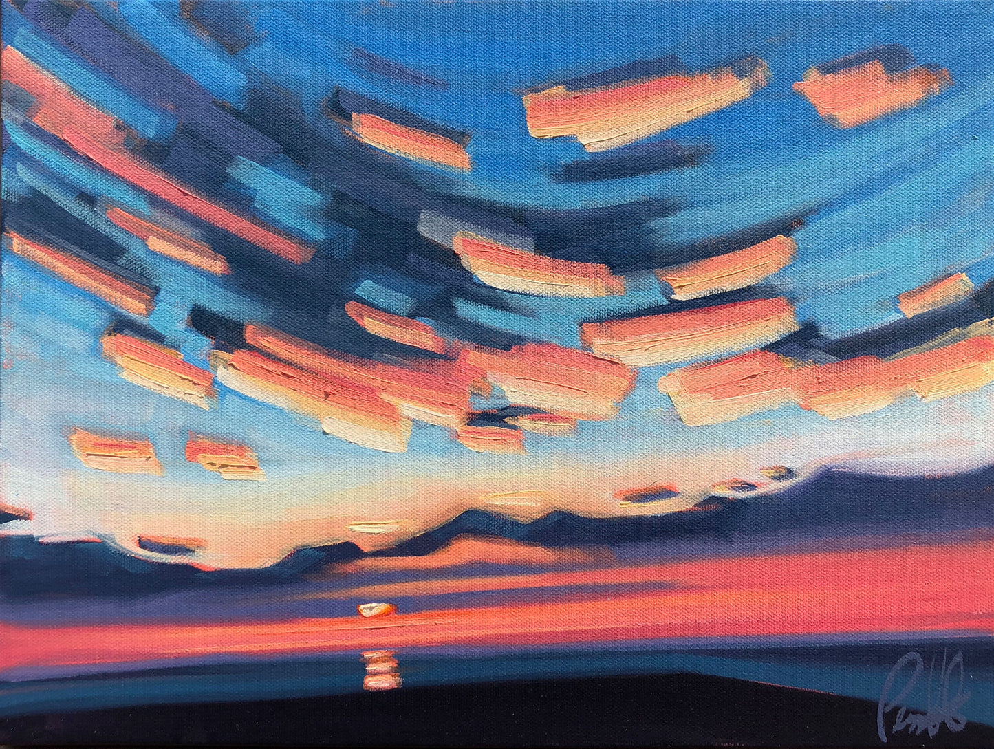 Sunset Casting Incredible Pinks Underneath the Clouds