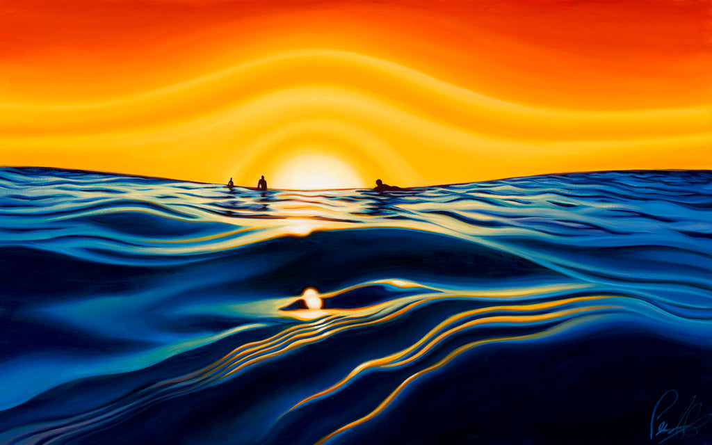 Sunset Glass Matted Print 10x8 (14x11)