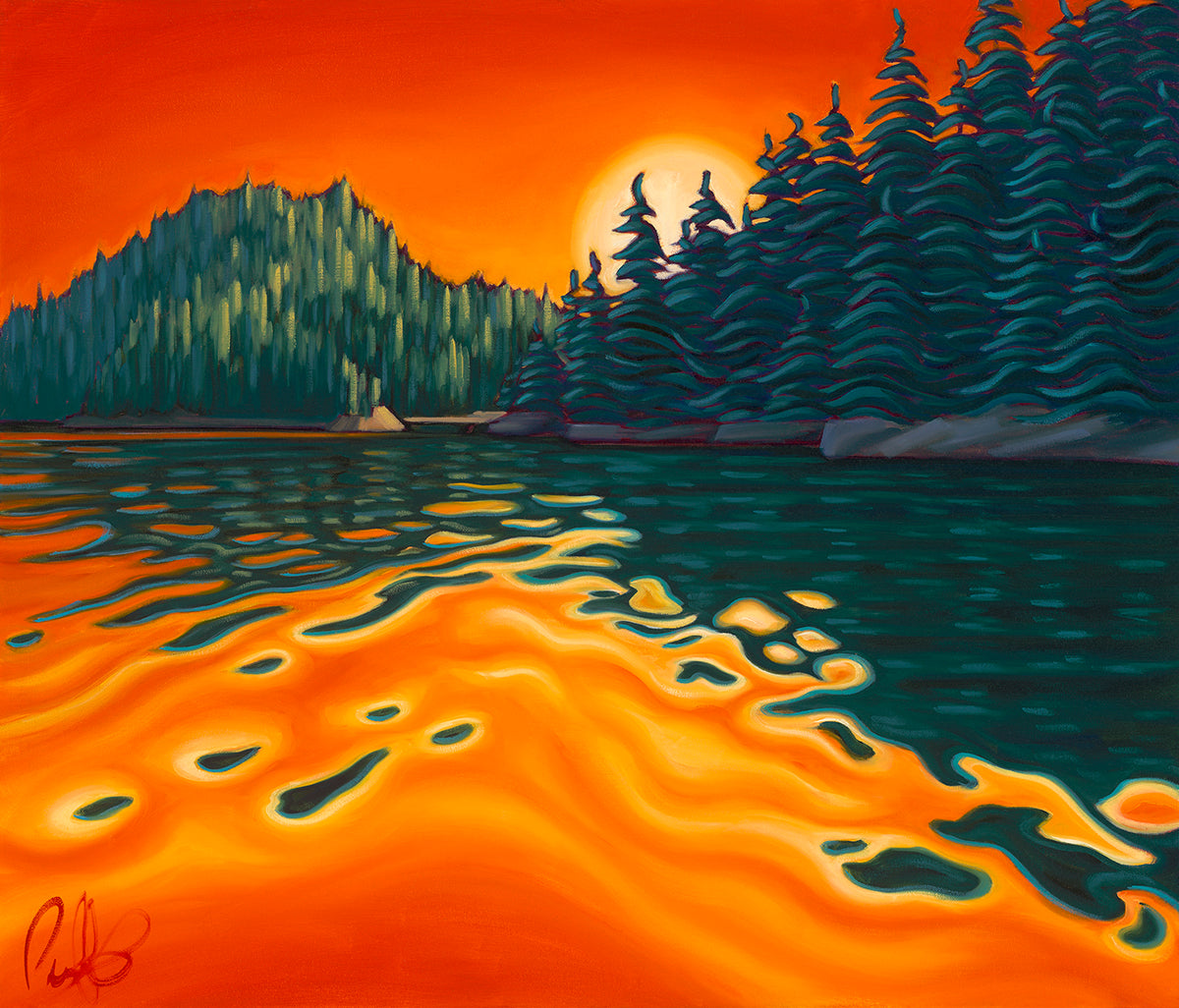 Fiery Sunset in Alaska