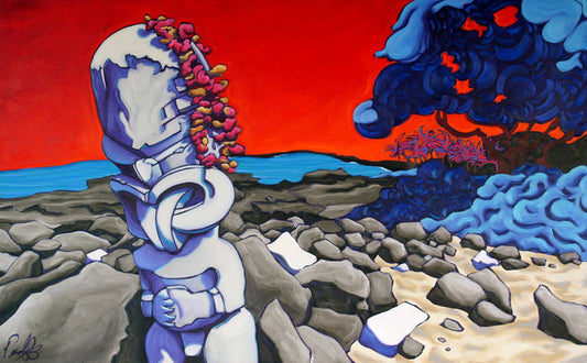 Tiki Sunset Perfect Giclee on Metal